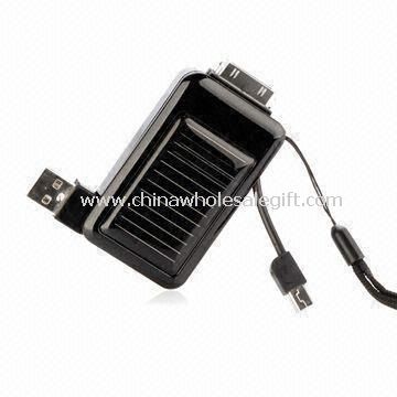 Mini Solar Charger with iPhone and Blackberry Connectors
