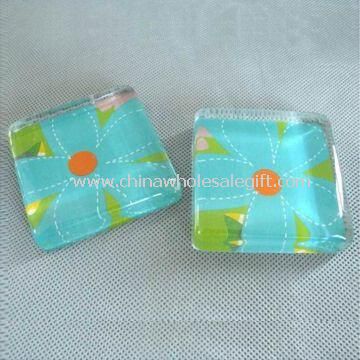 Glass Paper Weight with Decal Image