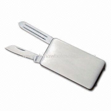Multifunction Money Clip Includes Small Knife and File Made of Stainless Steel