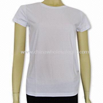Women Round Neck Plain T-shirt Made of 100% Cotton