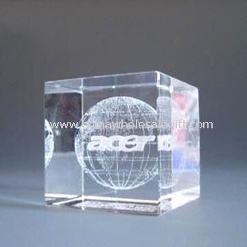 Laser/Cube/Crystal Paperweight Ball Inside