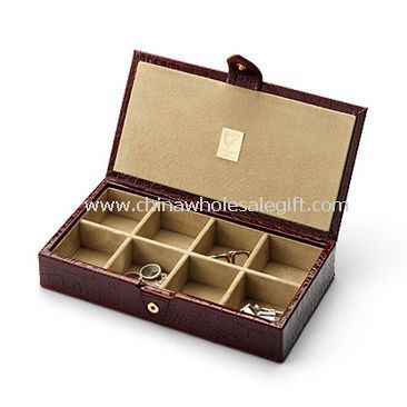 Leather cufflink box