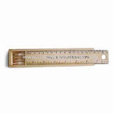 Childrens Color Pencils with Wooden Ruler Box