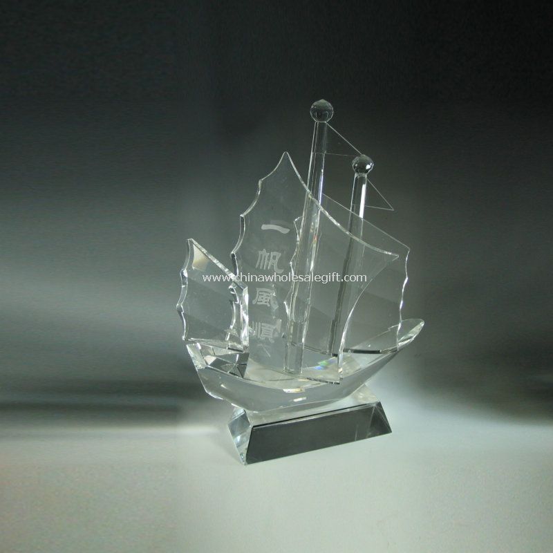 Crystal Glass Boat And Ship Model