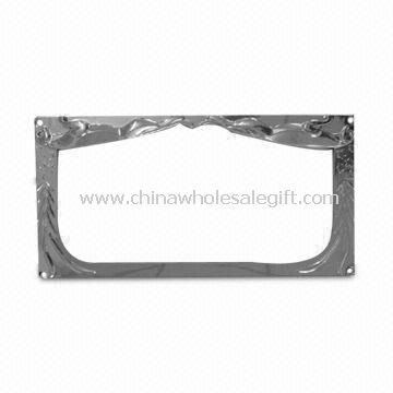 Car License Plate in Silver Color Made of Plastic