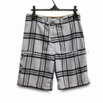 Mens 100% Polyester Shorts with Waist Cord