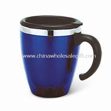 Color Plastic Outer with Lid and Handle 14oz Beer Mug