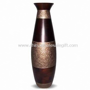 Black Wooden Vase for Decoration
