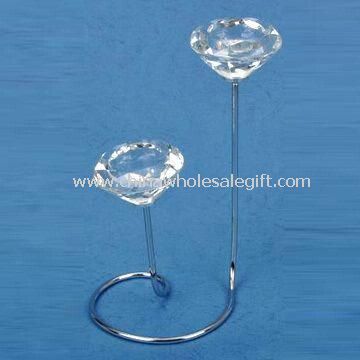 Crystal/Metal Holder Suitable for Two Candles