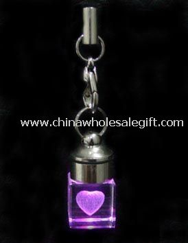 Crystal 3D Love Laser Key Holder