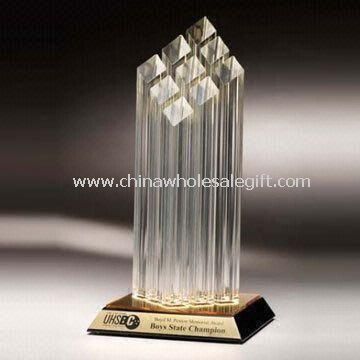 Acrylic Awards with Metal Plate Imprint Area