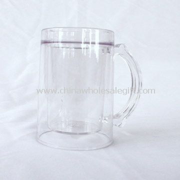 acrylic handle beer mug double walled