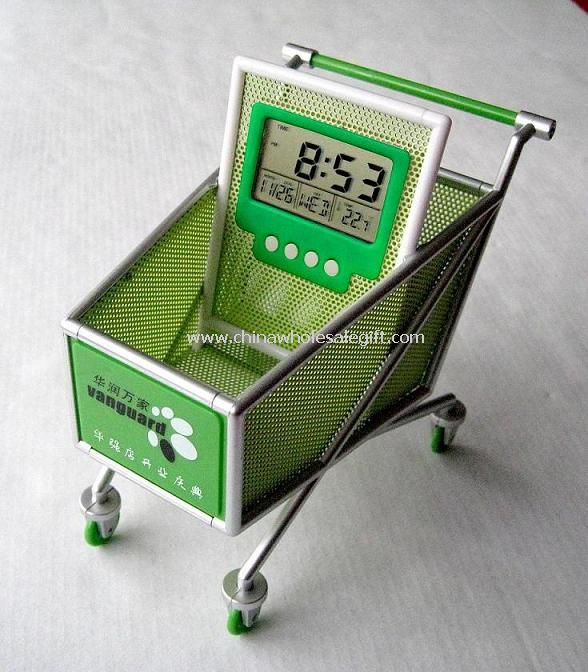 Shopping-Cart Pen Holder with Calendar