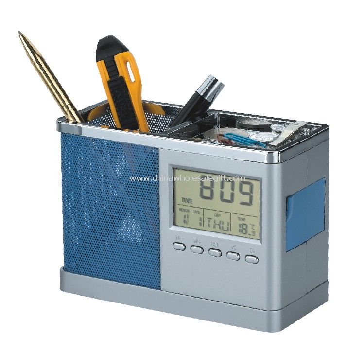 Pen Holder with USB HUB & Clock