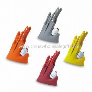 Kitchen Knife Set, Includes Kitchen Scissors, Sharpening Steel, and Timer