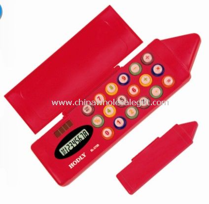 Calculator with pencil-box