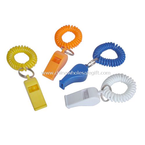 Plastic Whistle with Key Chain