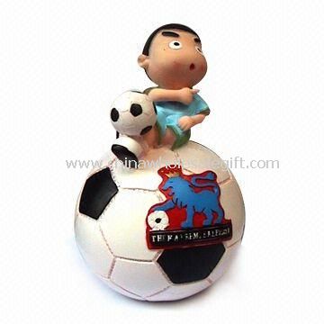Coin Bank with Cartoon Football Design