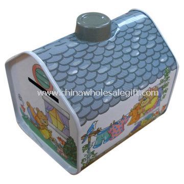 House Shaped Tin Coin Box