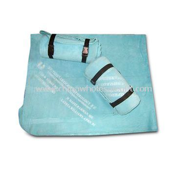 Polar Fleece Travel Blanket with Embroidered Logo
