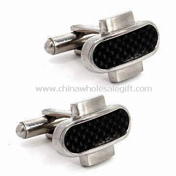 Mens Stainless Steel Cufflinks with Enamel