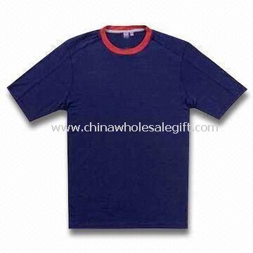 Mens/Womens T-shirt with Contrast Neck and Logo Printing