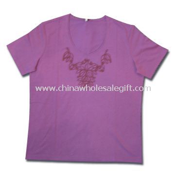 T-shirts Made of 65% Cotton and 35% Polyester Suitable for Women