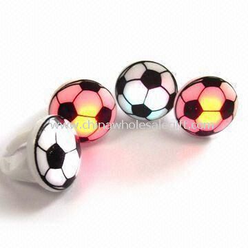Football Imprint LED Flashing Ring with 18mm Inner Diameter