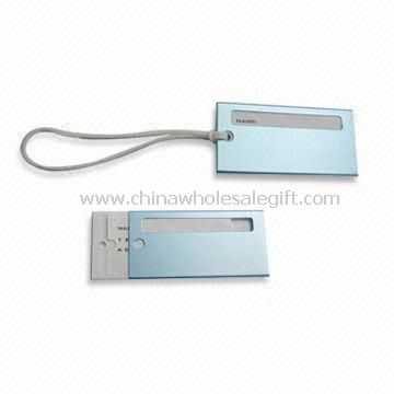 Aluminum Luggage Tags with Attachment Metal Ring and Silkscreen/Laser/Press Printing