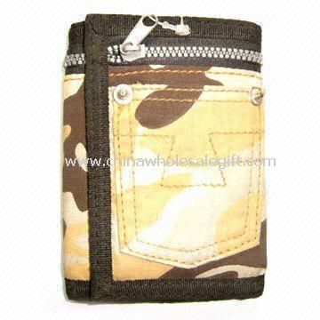 Mens Trifold Ripper Wallet Made of Cotton Fabric