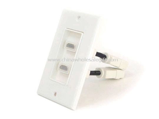 White Dual 2 Port HDMI 1.3 Wall Plate