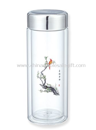 360ml double wall glass cup