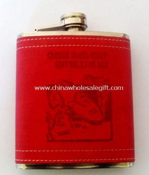 Leather-wrapped Hip Flask