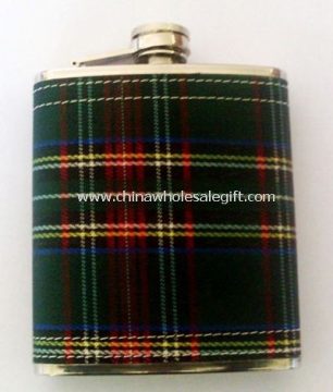 Leather-Wrapped Water Transfer Hip Flask