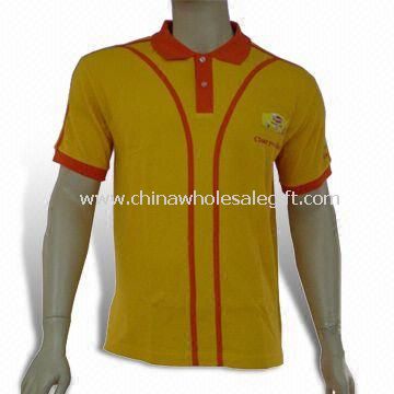 Mens Short-sleeved Polo Shirt Made of 100% Mesh Cotton