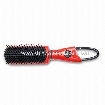 Hair Brush with Compass and Carabineer Keychain