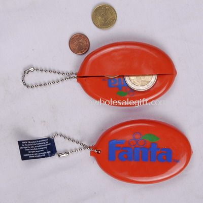 PVC coin holder with key ring