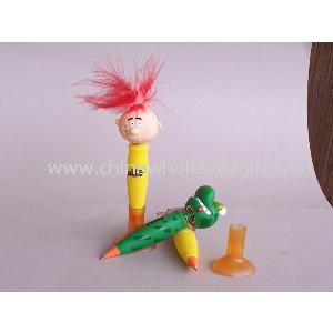 cartoon bouncing head ball pen