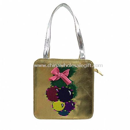 Christmas and Halloween Design PU Optical Fiber Tote Bag