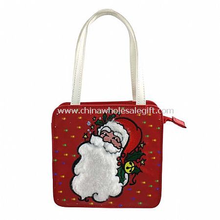 Christmas PU Optical Fiber Tote Bag