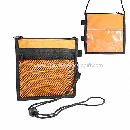 Zipper and Lanyard Polyester Passport Holder