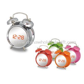Twinbell LED mirror clock