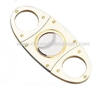 imported yellow stainless steel cigar cutter