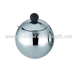 Chrome Sugar Pot & Spoon