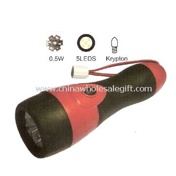 Rubber and plastic body Flashlight