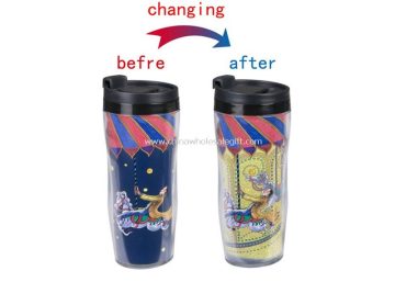 Cartoon color changing plastic mug