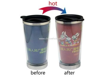 Hot color change stainless steel cup