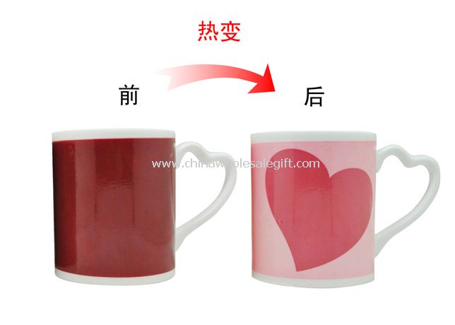 Hot color change heart cup