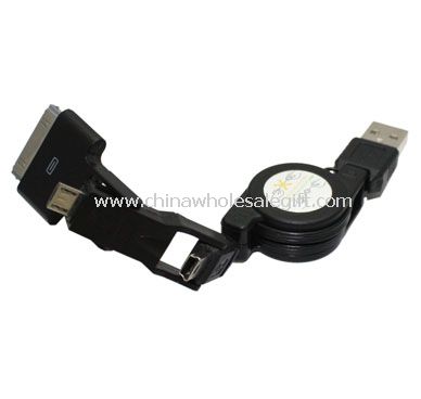 Retractable 3-in-1 cable
