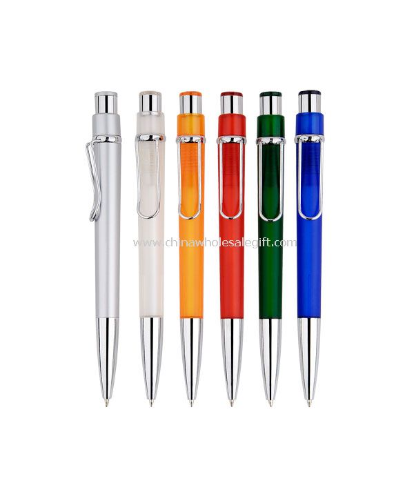 Transparent barrel Metallic clip Pen